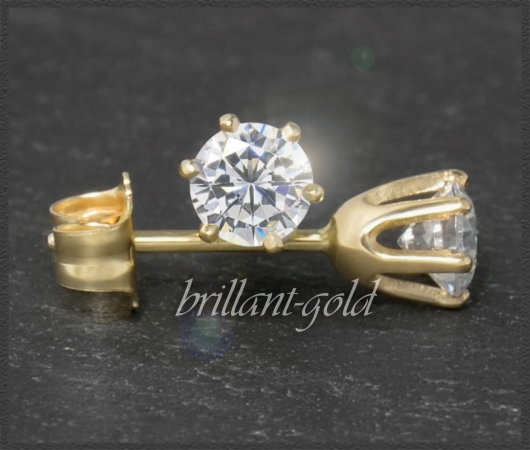 Brillant Stecker mit 1,05ct; River & Si3, 585 Gold